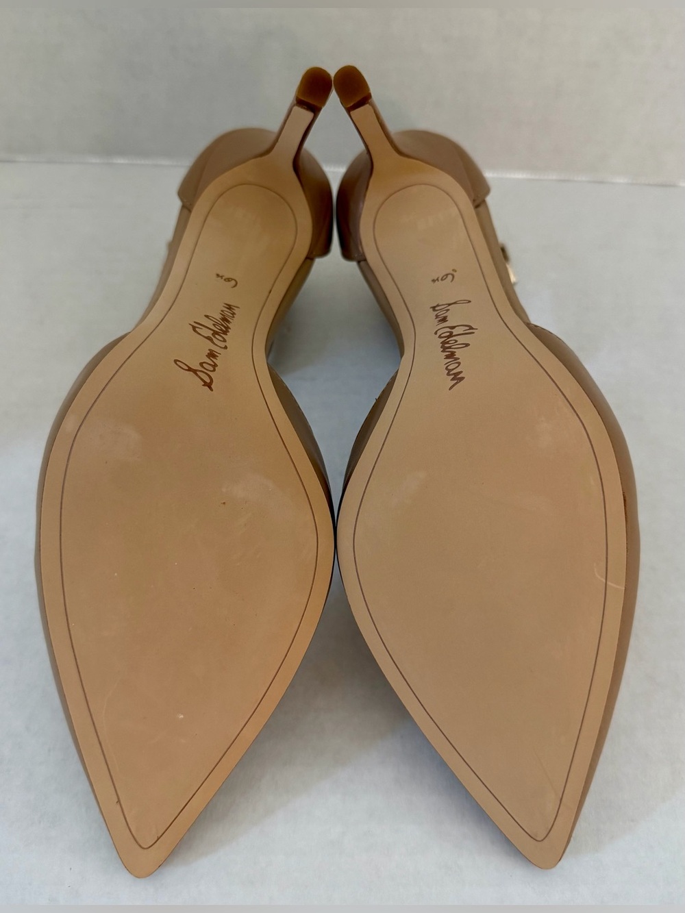 New Sam Edelman Harlow NUDE Leather Pumps Size 6.5 NIB - Picture 6 of 7